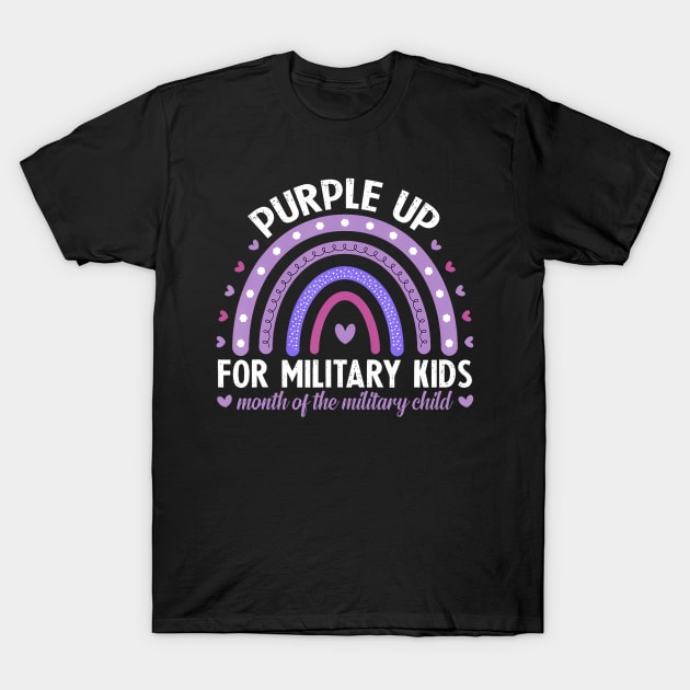 Purple Up For Military Kids Month Of The Military Child T-Shirt by lowkeya